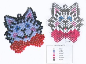 Подвеска Котенок из бисера