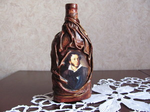 Тканевая отделка бутылки