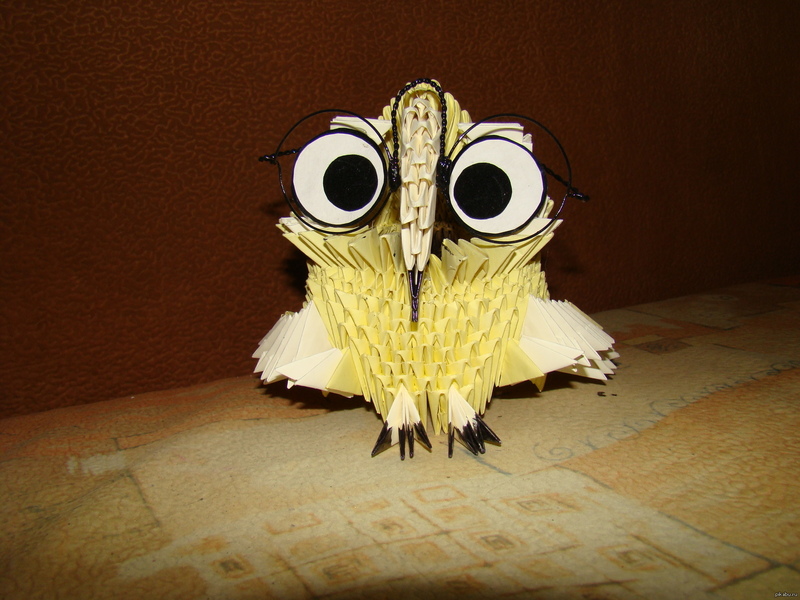 Сова оригами из модулей